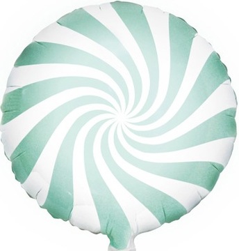 BALON FOLIOWY CUKIEREK SPIRALA LIZAK MIĘTOWY GENDER REVEAL ŚWIĘTA HEL 35CM