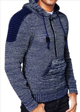 Мужской свитшот-кенгуру с воротником-стойкой, затененный