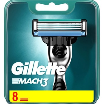 GILLETTE OSTRZA DO GOLARKI MACH3 8szt WYMIENNE NOŻYKI DO GOLENIA TWARZY