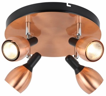 Nowoczesna miedziana lampa reflektorowa spot CROSS