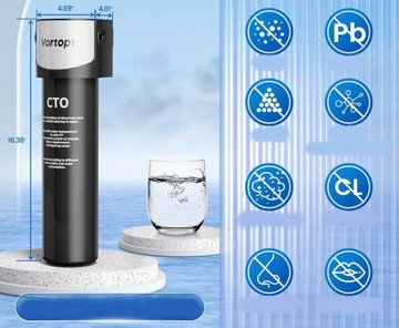 ФИЛЬТР ДЛЯ ВОДЫ ПОД РАКОВИНОЙ Vortopt CTO NSF/ANSI 42 фильтрация 70000л