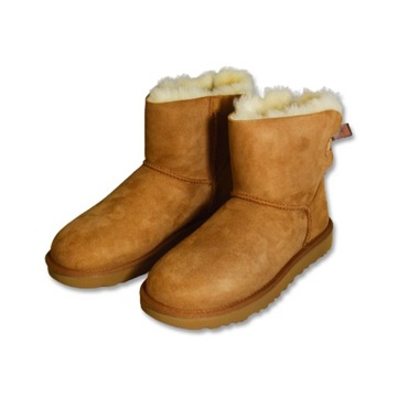 Botki skórzane UGG Mini Bailey Bow II 1016501-CHE