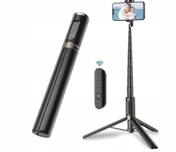 Selfie stick z statywem z bezprzewodowym sterowaniem TONEOF 152 cm - czarny