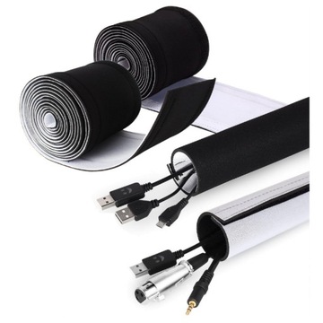 ОРГАНАЙЗЕР НАКЛАДКА КАБЕЛЯ КРЫШКА НА РЕЗКЕ-ВЕЛКРО ВМЕСТИТ МНОГО КАБЕЛЕЙ