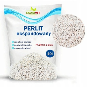 PERLIT OGRODNICZY SPULCHNIA PODŁOŻE DO WYSIEWU 40L