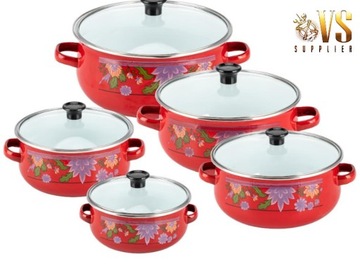 НАБОР ЭМАЛЬНЫХ ПОСУВ, ИНДУКЦИОННЫЙ, НАБОР ИЗ 10 ЭЛЕМЕНТОВ