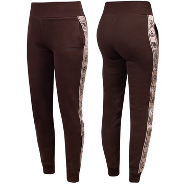 GUESS DAMSKIE SPODNIE DRESOWE BRITNEY JOGGER BRĄZOWE r.L