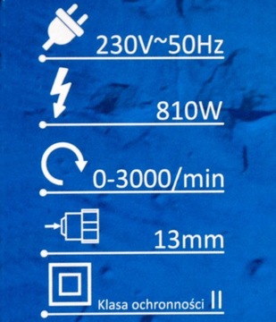 Wiertarka udarowa 13mm 810w regulacja blokada