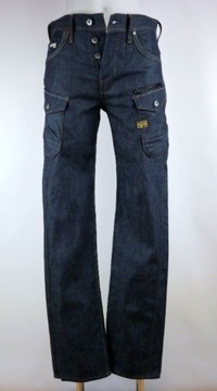 G-Star Navy Attacc Straight spodnie jeansy W29 L34