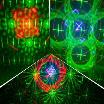 RGB-лазер со светодиодным световым эффектом, аккумуляторная батарея, пульт дистанционного управления.