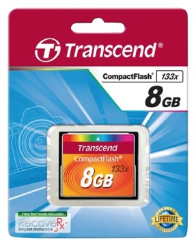 Карта памяти CompactFlash CF Transcend 133x 8 ГБ