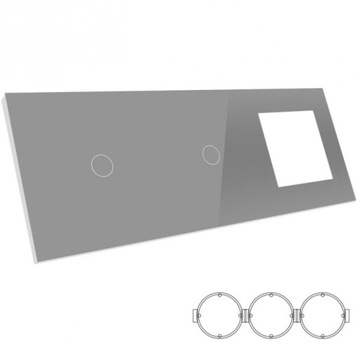 B-LINE PANEL DOTYKOWY SZKLANY SZKŁO 1+1+PL SZARY