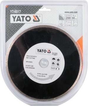 TARCZA DIAMENTOWA PEŁNA - EN 200MM YATO YT-6017