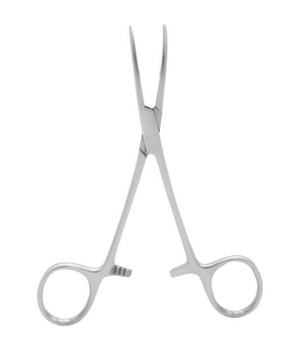 Kleszczyki naczyniowe Kelly zagięte,bez ząbków14cm