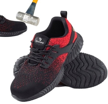 LEKKIE SPORTOWE buty półbuty robocze męskie ochronne z METALOWYM NOSKIEM