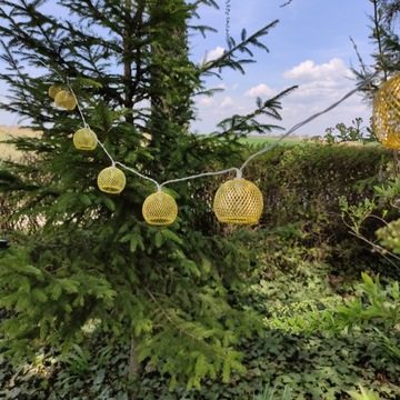 Солнечная лампа GIRLANDA LED GOLD с металлическими шариками, теплый белый цвет, набор из 2 шт.