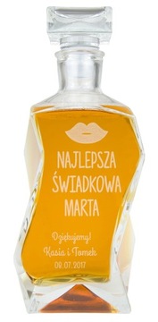 KARAFKA Z GRAWEREM DLA ŚWIADKÓW Z DEDYKACJĄ PREZENT DLA ŚWIADKA ŚWIADKOWEJ