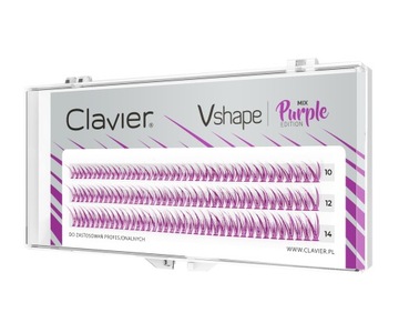 Kępki Rzęs V shape Colour 10,12,14mm - PURPLE, Mix