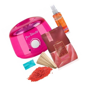 Zestaw do depilacji wosk twardy 0,5kg podgrzewacz