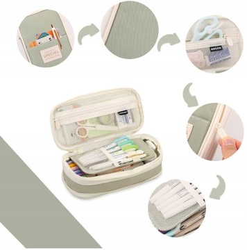 Школьный пенал, косметичка, фломастеры, мелки.