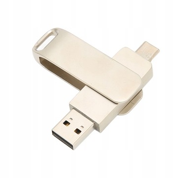 МЕТАЛЛИЧЕСКИЙ ФУНКЦИОНАЛЬНЫЙ НАКОПИТЕЛЬ DUAL DRIVE 256 ГБ USB-C ДЛЯ ТЕЛЕФОНА СЕРЕБРЯНЫЙ