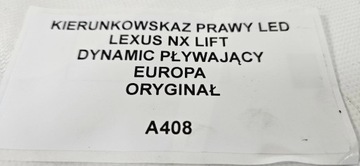 SMĚROVKA PRAVÝ LED LEXUS NX FACELIFT PLAVACÍ EU