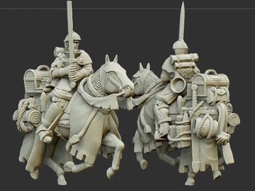 Highlands Miniatures Questing Knights Bretonnia Cavalry CMD (3 модели)