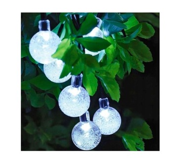 Lampki Solarne Ogrodowe Żarówka Lampa 50 LED 5V