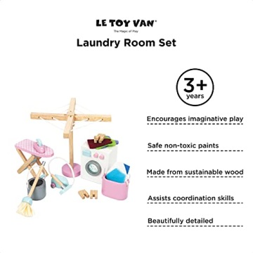 Le Toy Van - деревянный кукольный домик Daisylane, аксессуары для прачечной, игровой набор