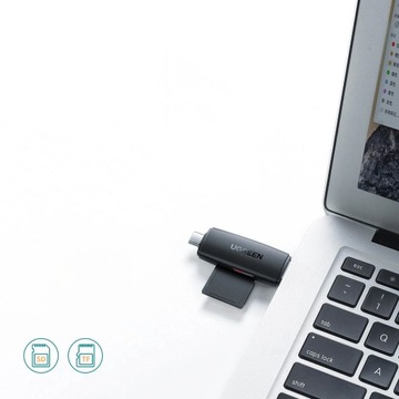 Ugreen adapter czytnik kart SD / micro SD (USB-A / USB-C) czarny