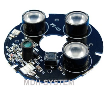 ИК-ПОДСВЕТИТЕЛЬ 3-СВЕТОДИОДНЫЙ ИНФРАКРАСНЫЙ ОТРАЖАТЕЛЬ МОДУЛЬ ПОДСВЕТКИ 20 м