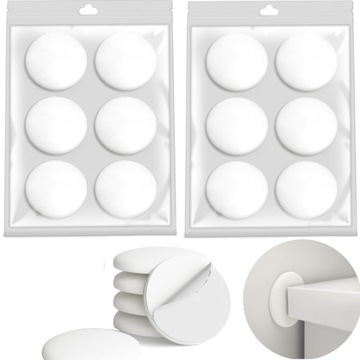 ODBOJNIK ODBÓJ KLAMKI DRZWI SAMOPRZYLEPNY DO ŚCIAN GUMOWY OGRANICZNIK -12 x