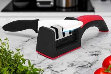 Точилка для кухонных ножей 3-в-1, трехфазный точильный камень, сталь, камень, компактная