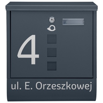 SKRZYNKA POCZTOWA NA LISTY ANTRACYTOWA SCHOWEK NA GAZETĘ WZORY TWÓJ NAPIS