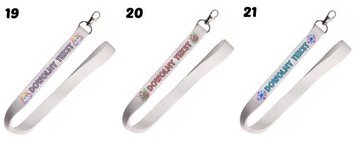 Smycz na klucze PERSONALIZOWANA Z NADRUKIEM wiele wzorów do wyboru