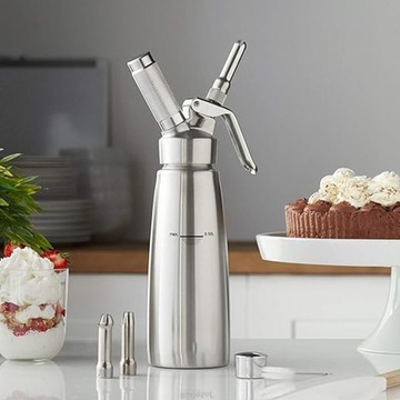 СИФОН ДЛЯ КРЕМА С 3 ДЕКОРАТИВНЫМИ НАСАДКАМИ, ДОЗАТОР ДЛЯ КРЕМА 500 МЛ