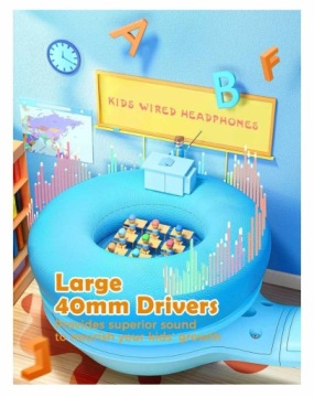 Vsonus ДЕТСКИЕ НАУШНИКИ С МИКРОФОНОМ, СИНИЕ