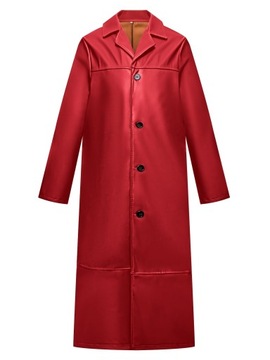 ЭЛЕГАНТНОЕ ДЛИННОЕ МУЖСКОЕ ОСЕННЕЕ КОЖАНОЕ ЗИМНЕЕ ПАЛЬТО