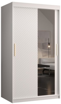 Szafa przesuwna RYFLE SLIM 2 100cm. biała + złoto