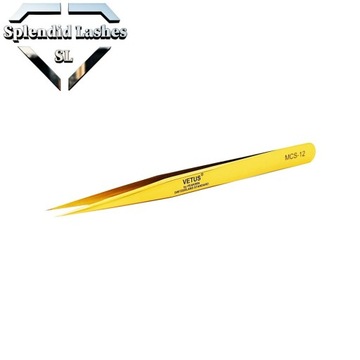 SPLENDID LASHES Pęseta VETUS MCS -12 gold do rzęs