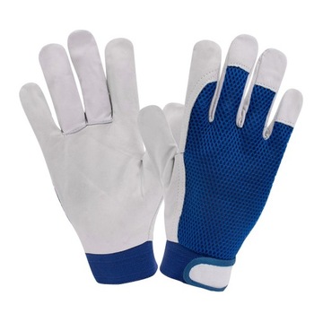 RĘKAWICE WZMOCNIONE KOZIĄ SKÓRĄ X-TEC BLUE MESH