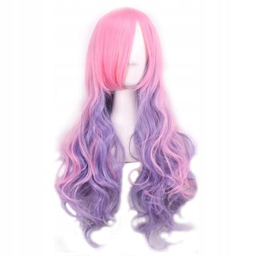 PERUKA OMBRE COSPLAY 70 CM MIESZANY JASNOFIOLETO