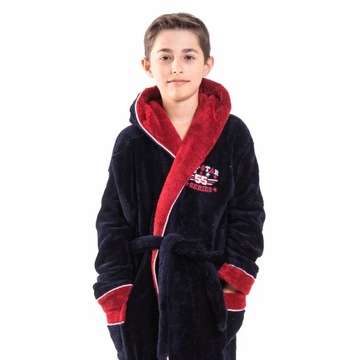 SZLAFROK Z KAPTUREM GRUBY 158/164 CHŁOPIĘCY * 15