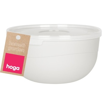 MISECZKA MISKA KUCHENNA PLASTIKOWA DO ŻYWNOŚCI Z POKRYWKĄ 1,2L 16CM BIAŁA