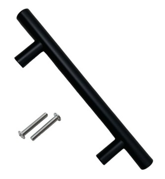 Uchwyt meblowy relingowy czarny mat 128/200 mm do szafek frontów reling