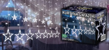 Световой занавес светодиодные звезды белые холодные рождественские лампы Длинную гирлянду