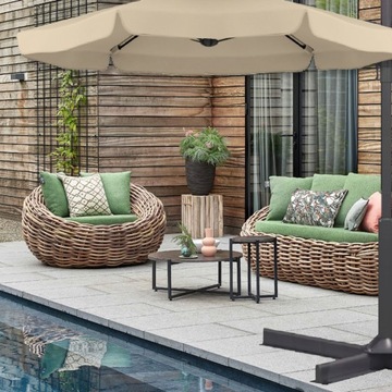 БОЛЬШОЙ СКЛАДНОЙ САДОВЫЙ ЗОНТ С РУЧКОЙ И ПРАВИЛЬНОЙ + КРЫШКОЙ