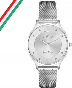 Damski zegarek na bransolecie biała tarcza elegancki na prezent stylowy