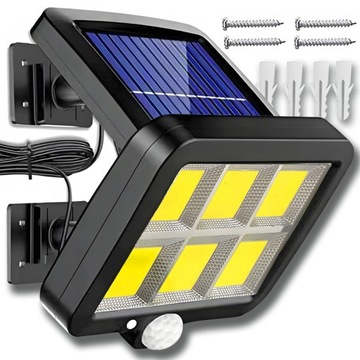 LAMPA SOLARNA LED ZEWNĘTRZNA ULICZNA OGRODOWA CZUJNIK RUCH ZMIERZCH 120 LED