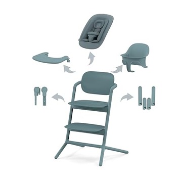 Krzesełko do karmienia CYBEX Lemo Zestaw 4w1 Leżaczek, Stone Blue OPIS